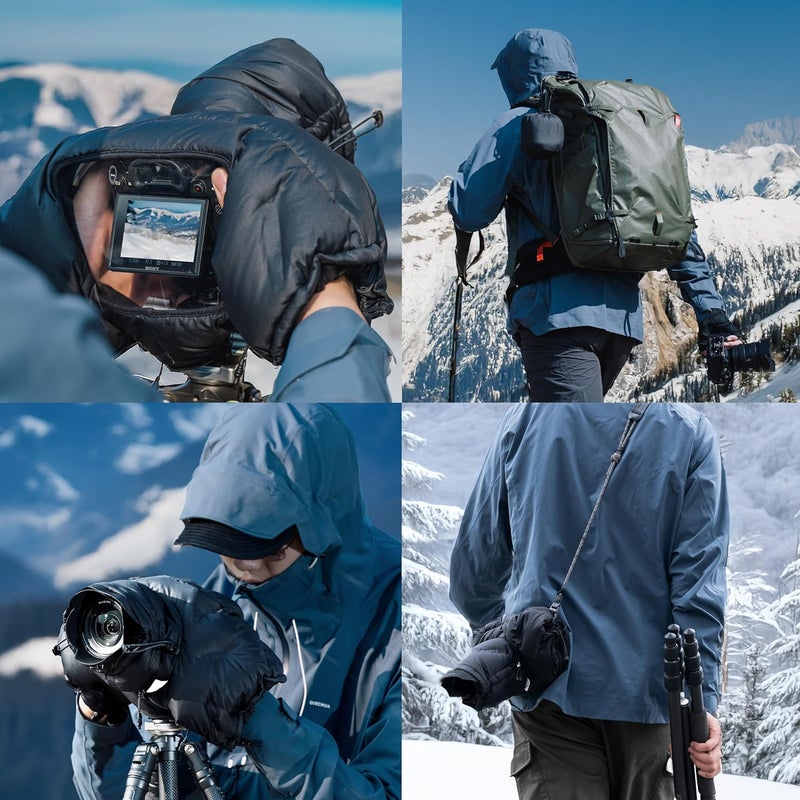 PGYTECH Camera Cold-Proof Warm Cover, Winter Cover Protector, Adjustable Snowproof and Waterproof Camera Lens Sleeve - Image 4